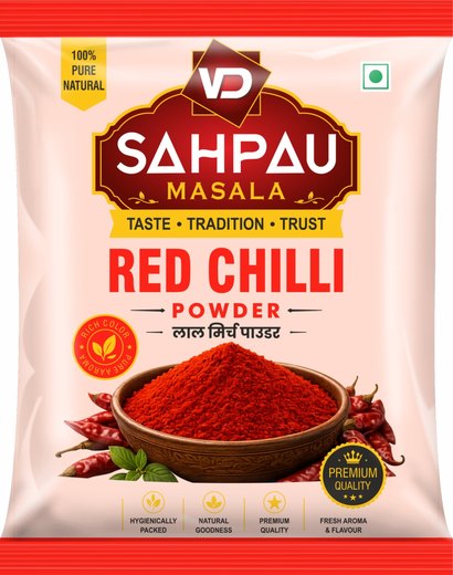 VD Sahpau Masala Lal Mirch (Red Chilli Powder) pack, front
